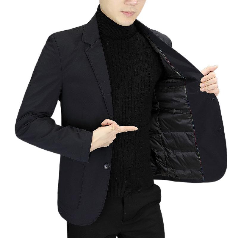 Осенне-зимний новый мужской пуховый костюм корейской версии Slim Fit теплый костюм