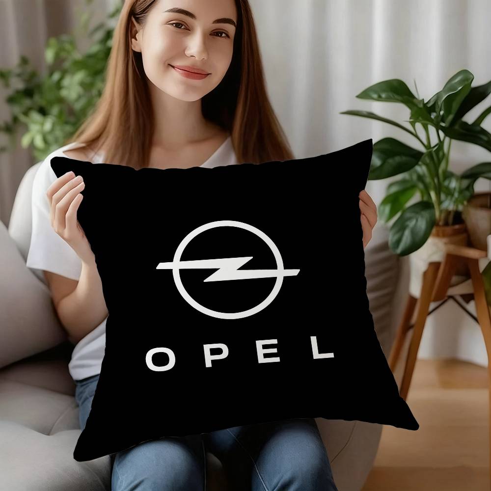 Подушка с логотипом автомобиля O-OpelsS, наволочка из плюшевой ткани, мягкая наволочка, двусторонняя печать, чехол для подушки, домашние подарки