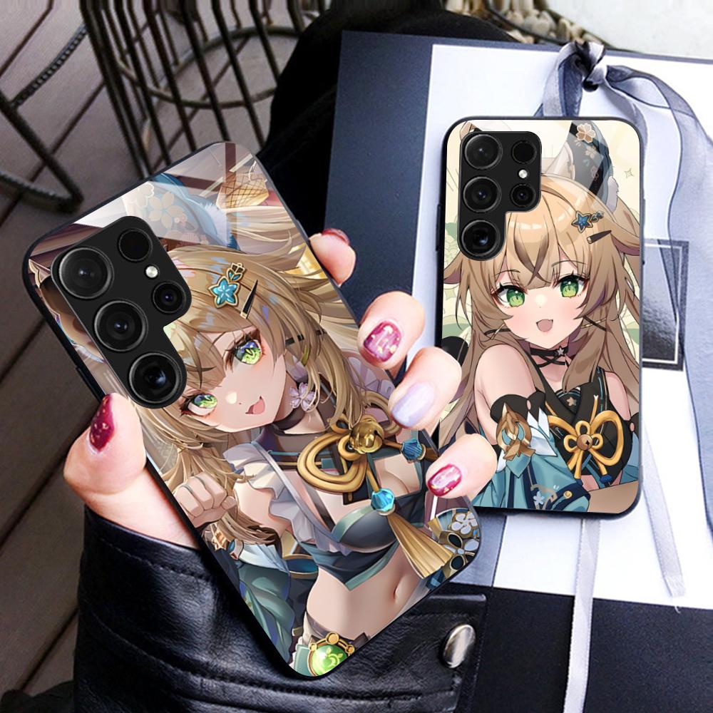 Игровой чехол для мобильного телефона GI Kirara для Samsung Galaxy A56 55 54 53 52 51 36 35 34 23 16 15 5G Стеклянный цветной чехол Роскошный красивый