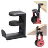 Headphone Stand Holder Aluminuim Headphone Hanger Mount Under Desk Headphones Stand with Adjustable & Rotating,Built In Cable