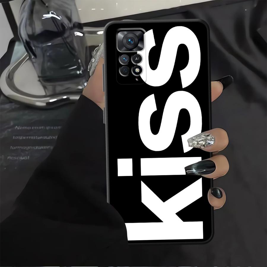 Чехол с буквами Kiss для Xiaomi Redmi Note 14 13 Pro Plus A4 A5 12 11 Pro 12C 13C 12S 10 11S 14C A1 A2 A3 9 8 7 K40 K80 Чехол для телефона