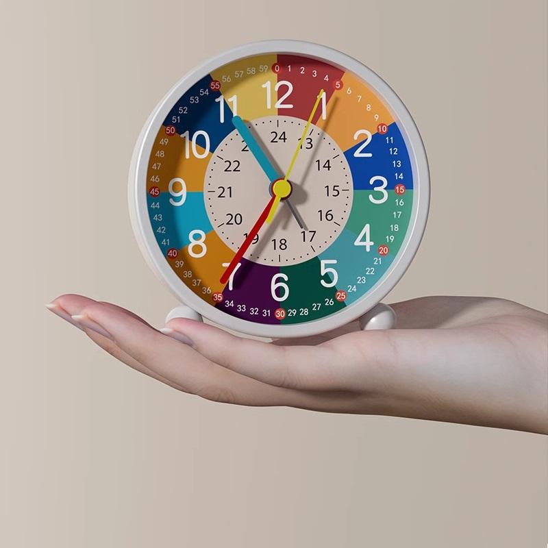 Kids Learning Cartoon Alarm Clock Metal Education Children Clock Kid Room Teaching Early Age Desk Table Clock Bardoan Gift Timer Kids Time Cognition