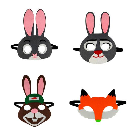 Маска на Хэллоуин, изысканная форма, яркие цвета, нетканый материал, тематика мультфильма «Зверополис», принадлежности для косплея и вечеринки.