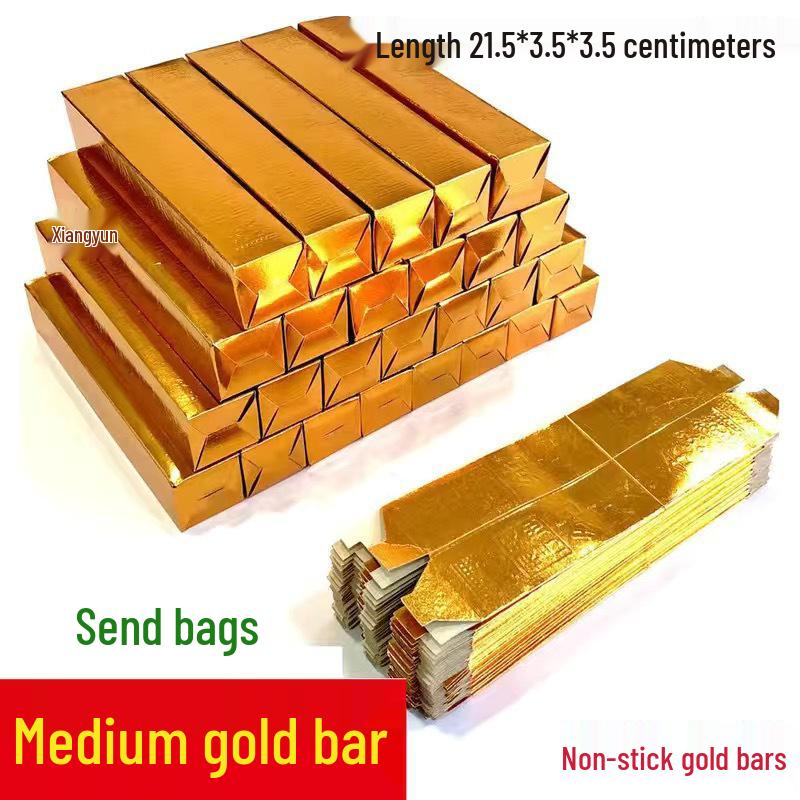 Handmade Origami Gold Bars: Semi-Finished, No-Fold, No-Glue, Available In Large, Medium, and Small Sizes.