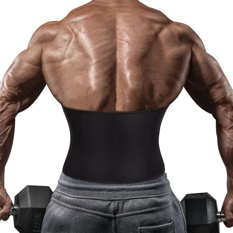 Men Waist Trainer Corset, Adjustable Hook‑Eye Sauna Sweat Belt Tummy Control Shaper For Gym Workout