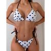 New Zebra Pattern Strap-on Neck Bikini Triangle Bag Split Swimsuit