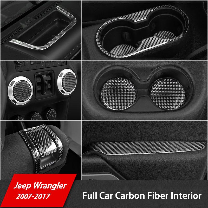 Центральный механизм управления из углеродного волокна, наклейки на внутреннюю отделку, украшения для стайлинга автомобилей, автомобильные аксессуары для Jeep Wrangler