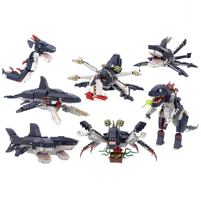 Bricklink Идеи Subnautica Монстры Глубин 31088 Морской Голодный Акула Мир Креативные Строительные Блоки Детские Игрушки Рождественский Подарок