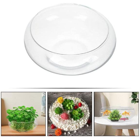 VOSAREA Glass Vase Bowl Glass Bubble Bowl Terrarium Succulent Planter Air Plants Hydroponic Display Floating Candles Clear Bubble Bowl Fish Bowl