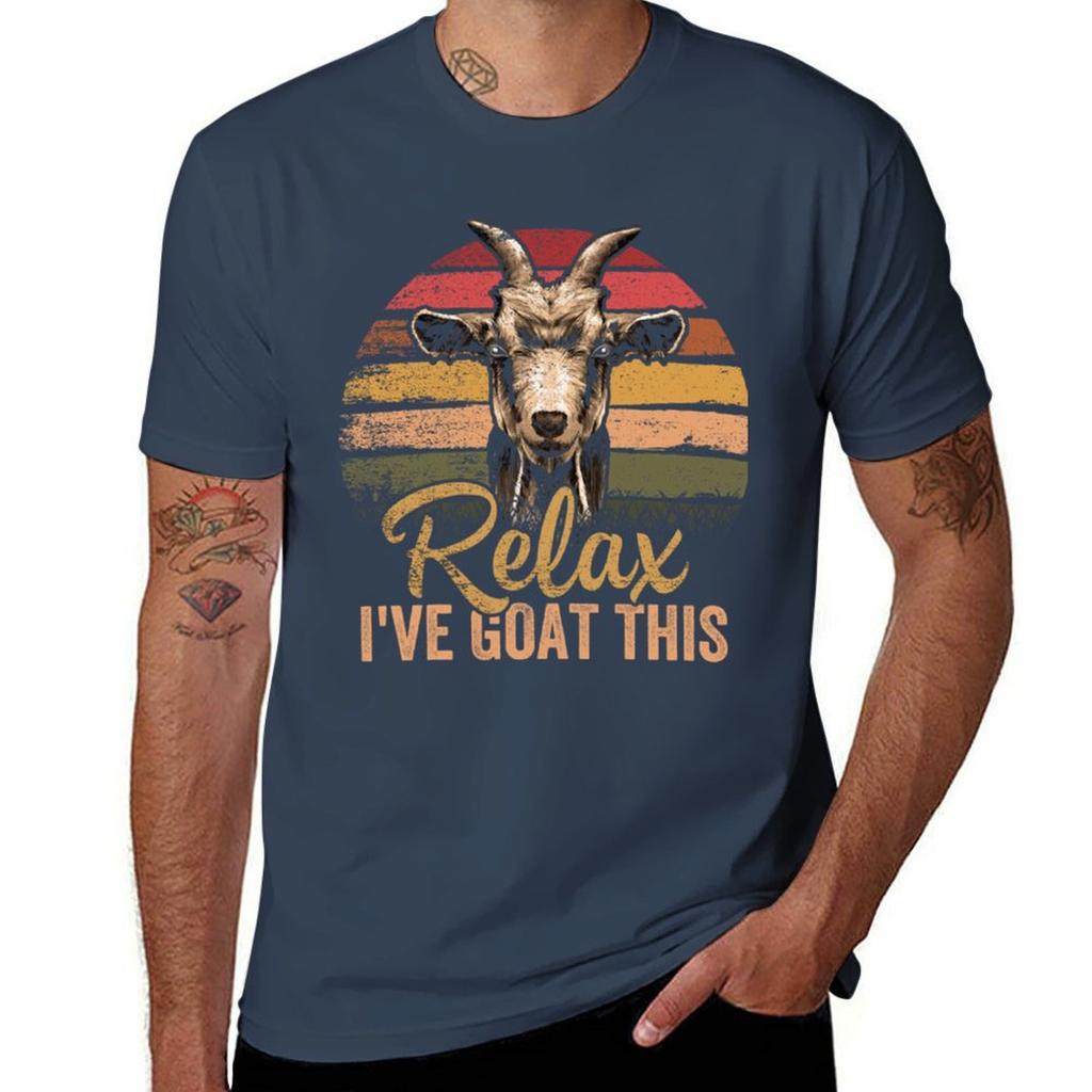 Retro Vintage Relax Ive Goat This Tshirt Goat Lover Gifts Tshirt Athletic Fit Sports Short Sleeve Top