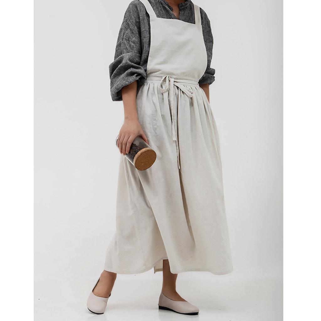 Новые Ретро Средневековые Хлопковые Льняные Кухонные Фартуки Для Женщин Платье Цветочный Магазин Халат Парикмахерский Фартук Садовый Комбинезон