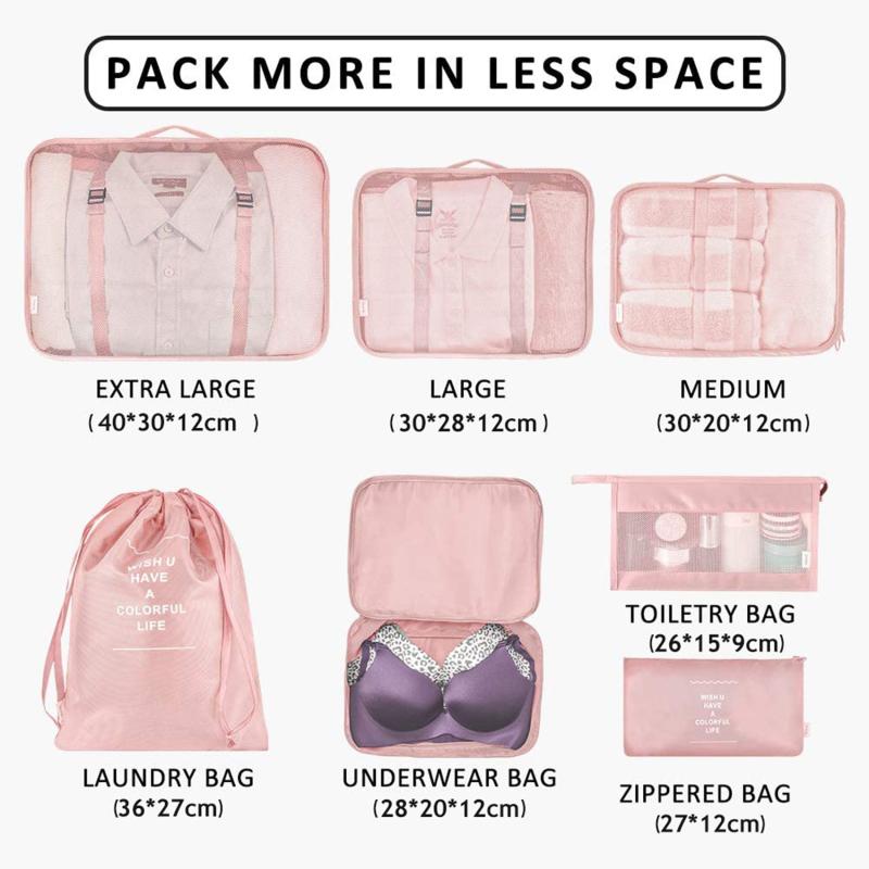 Саржа из семи предметов, органайзер для одежды, упаковочная сумка, дорожная сумка для хранения одежды и нижнего белья