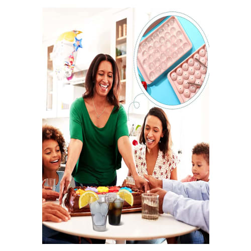 YFFSFDC Форма для льда с крышкой, Круглая форма для льда, Легко извлекаемые ледяные шарики, Идеально подходит для закусок, чая и алкоголя, с отверстиями для мороженого, Прочная и Ла