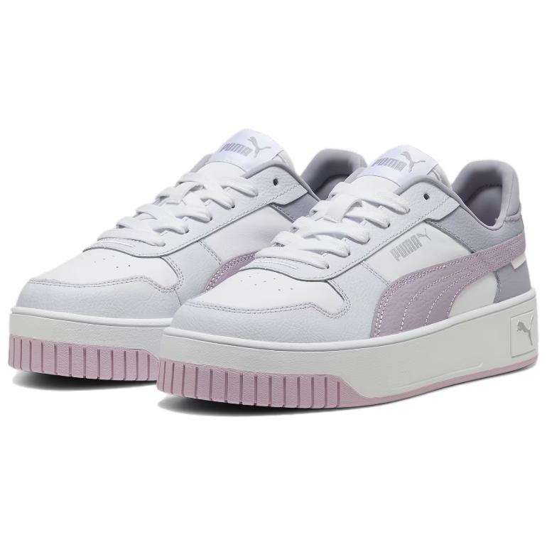 Puma Carina Street Повседневные Универсальные Ударопрочные Низкие Кроссовки Женские Кроссовки Белый Фиолетовый 389390-23
