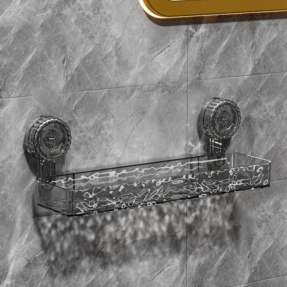 Punch-Free Shower Storage Rack Plastic Cosmetics Storage Rack Suction Cups Shower Shelves  for Home