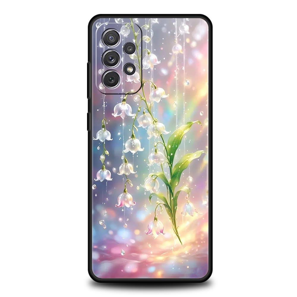Прозрачный цветочный чехол для телефона Ландыш для Samsung Galaxy A55 A35 A15 A14 A13 A25 A54 A51 A71 A72 A73 A32 A52 A41 Мягкий ТПУ