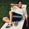 adidas Мужская вафельная футболка с полосками, короткий рукав, Originals
