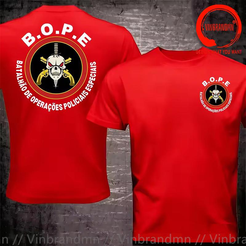 Harajuku Tshirt Brazil Bope Tropa De Elite Brazilian Special Forces Tshirt Unisex Cotton Oneck T Shirt Unisex Hip Hop Tops Tee Shirt