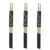 East Leaf Maple Drumsticks with Non-Slip Tips for Beginners, 5A Wood Tips, Teardrop Shape, 2-Piece Set, Black, 3-Pack