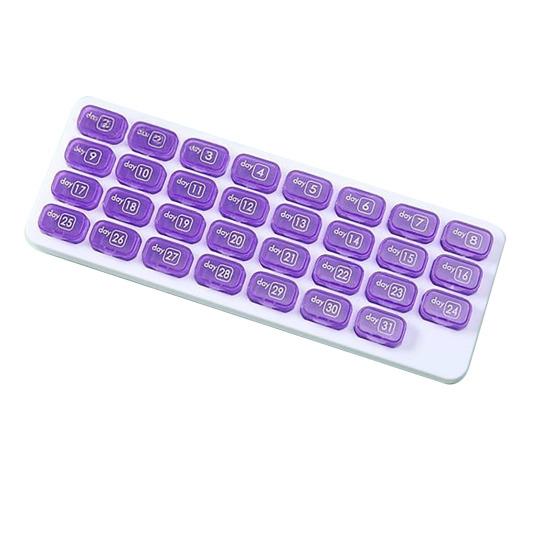 Monthly Pill Organizer with Removable Pocket-Sized Storage Box Snap Lid Storage Case for Daily