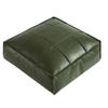 Moroccan PU Leather Pouf Floor Cushion Oil Wax Skin Embroider Craft Ottoman Footstool Futon Artificial Leather Unstuffed Cushion