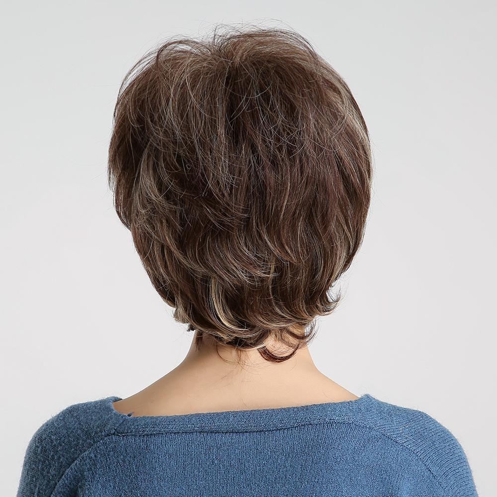 Короткие медово-коричневые синтетические парики для женщин, многослойные парики из натуральных волос со свободным пробором, короткий парик на каждый день, термостойкий