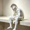 Фигурки Воина-Медитирующего 3D-печать Солдат Сидящий на Краю Статуя В Стиле Древнего Рима Украшение для Полки Настольный Декор для Дома