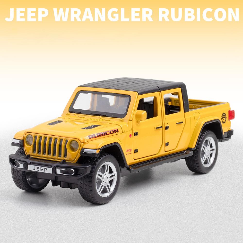 Масштаб 1:32 Jeep Wrangler Gladiator Пикап, модель автомобиля из сплава, отлитая под давлением металлическая игрушка, внедорожники со звуком и светом, коллекция, подарок для детей