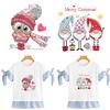 Christmas Patches Set DIY Heat Transfer Stickers Thermal Patches Iron On Transfers Washable Ironing Cute Deer Owls Gnomes