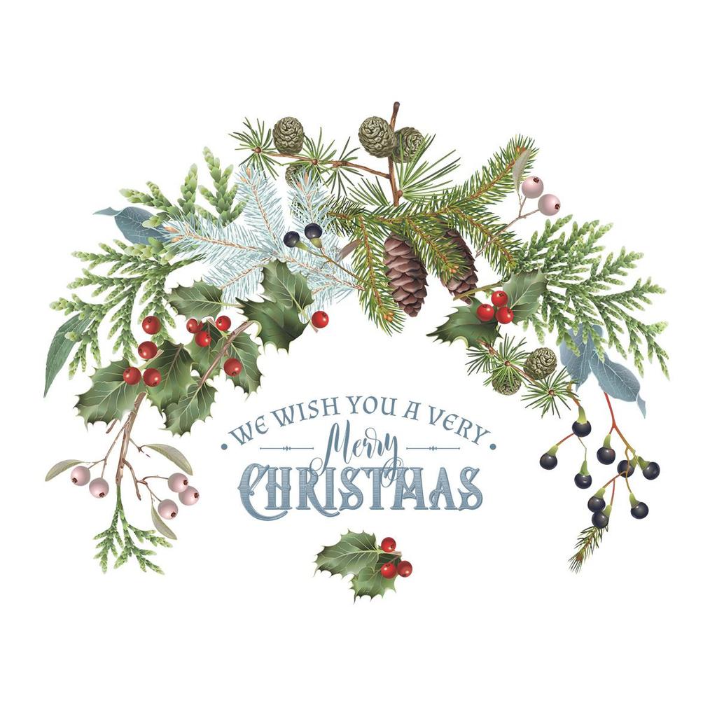 Merry Christmas Door Green Plant Posters Wall Decals Wall Stickers Window Decals Christmas Murals