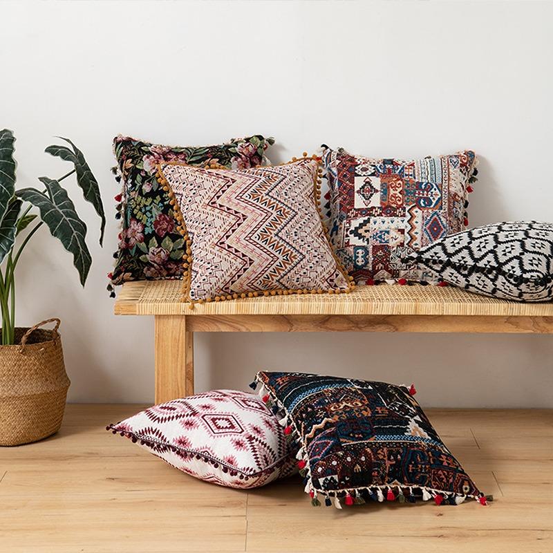Moroccan Decorative Geometric Pattern Throw Pillow Case Waist Cushion Cover Vintage Home Decor