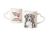 Bernese Mountain Dog, Berner Sennenhund - cup with a dog, adorable cup with a heart-shaped handle, universal gift from the Art-Dog brand