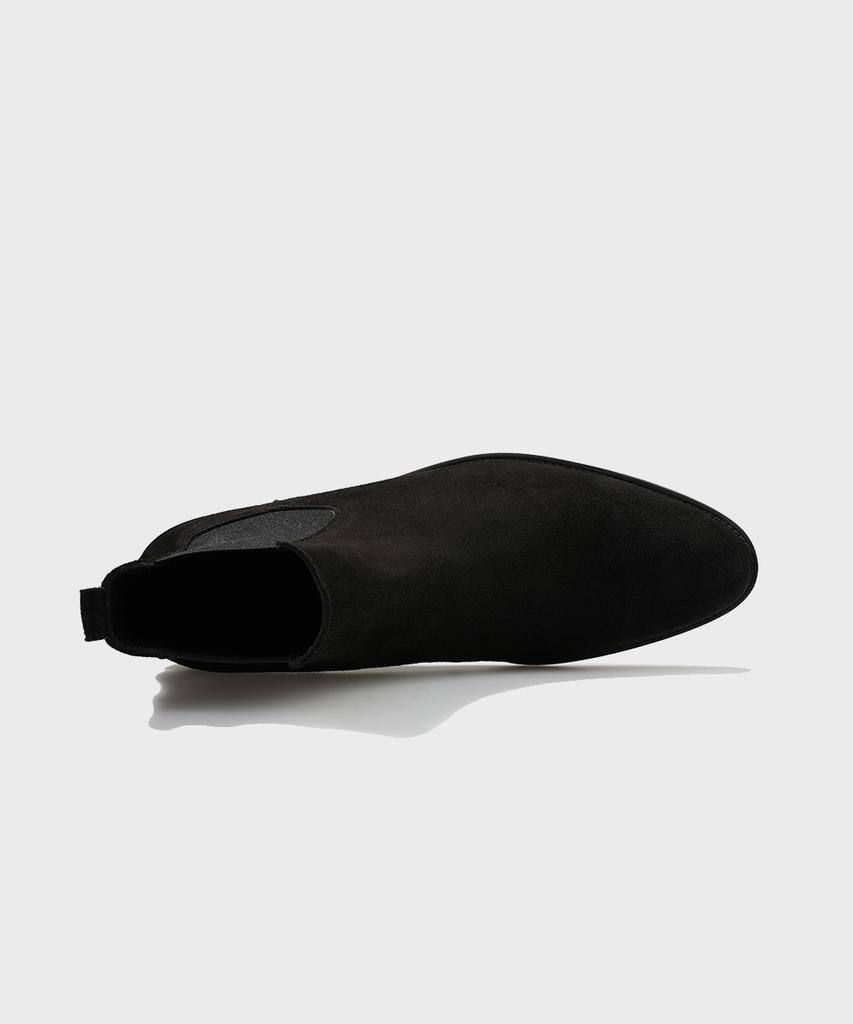 Firenze Atelier Slimline Black Sole Suede Chelsea Boots 3332-Qs [Black]