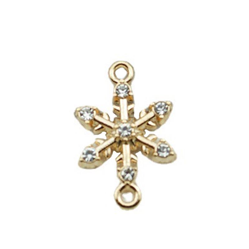 Подвеска-снежинка с бриллиантами и двумя отверстиями - высококачественный аксессуар из сплава своими руками