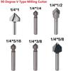 Router Bits Shank Solid Hardened Steel 1/4inch 6.35mm