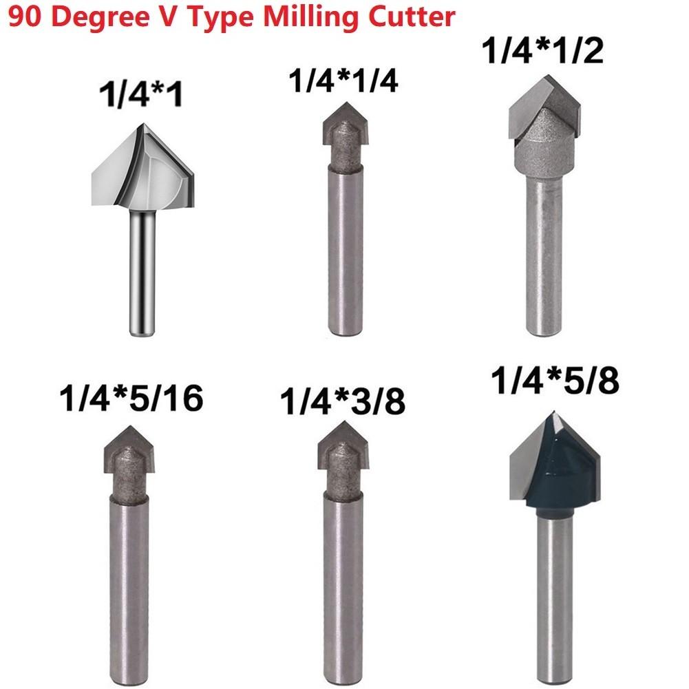 Router Bits Shank Solid Hardened Steel 1/4inch 6.35mm