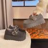 Теплые хлопковые туфли Birkenstocks на толстой подошве, шерстяные, из бархата, для осени и зимы, с небольшим увеличением роста, повседневные хлопковые туфли