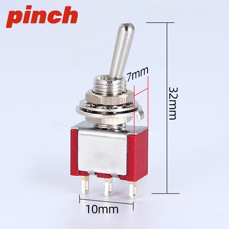 Automatic Reset 2/3-Speed Rocker Switch, Spring Return, 3-Pin Flat Handle, Model Aircraft Remote Controller Toggle Lever