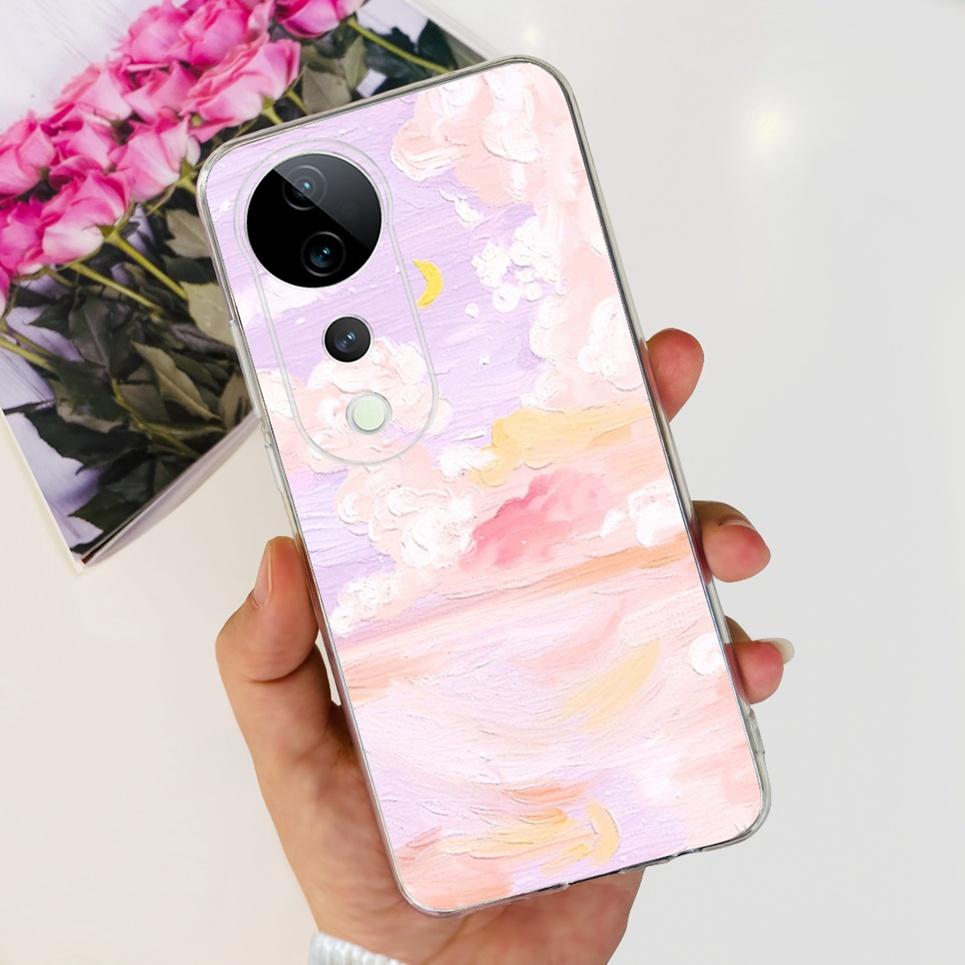 Flower Butterfly Women Fashion Back Cover For Vivo S19 Pro 5G V2362A Phone Funda Transparent Soft TPU Slim Silicone Bumper Etui