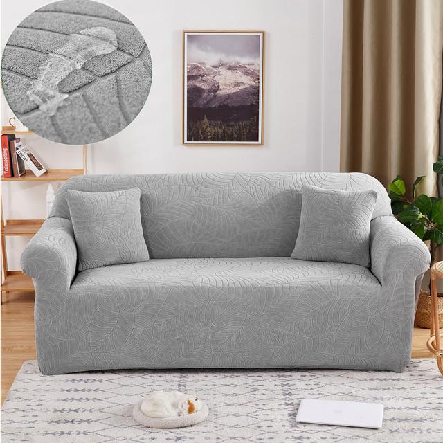 Waterproof Solid Elastic Sofa Cover Stretch Jacquard Spandex Armsofa Cover For Living Room 1 /2 /3 /4 Seats