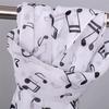 Womens Fashion Scarves Musical Note Print Ladies Soft Chiffon Infinity Scarf New