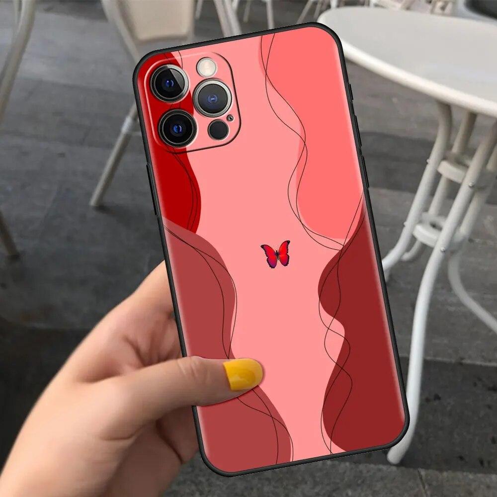 Милый чехол для телефона с бабочкой для iPhone Samsung Galaxy Redmi Xiaomi Oppo OnePlus Note SA 7 8 9 10 11 12 13 14 20 21 22 23 53 54 Pro Max Ultra TPU Soft