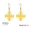 Cazador Jerusalem Cross Drop Dangle Earrings Stainless Steel Gold Color Crusader Five-fold Earrings Christian Gifts Jewelry 2026