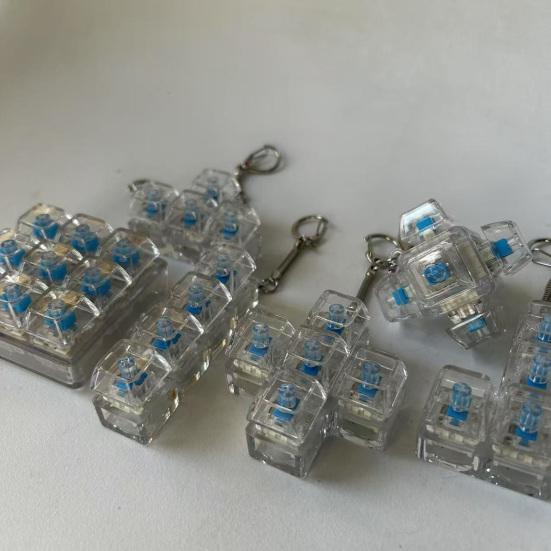 9-клавишная клавиатура Fidget Keychain, снятие стресса, тревоги, портативная, тихая, для детей и взрослых, механическая клавиатура с сенсорными клавишами