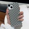 Матовый Серебристый Чехол для Телефона с Полыми Бусинами для iPhone 13 14 15 16 17 Pro Max 17 Air Летний Теплоотводящий Задний Чехол
