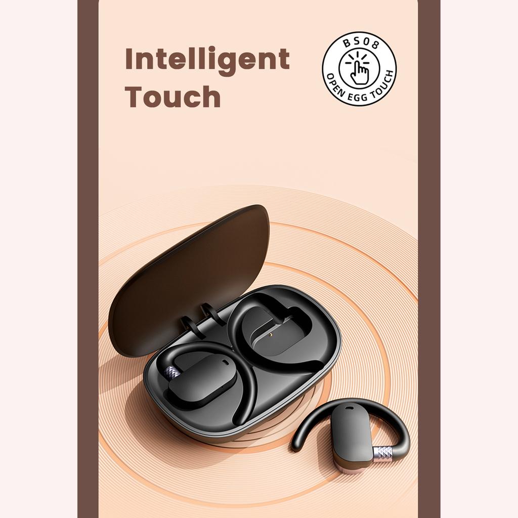 Беспроводные наушники BS08 BT 5.3 с воздушной проводимостью, конструкция без вкладышей, чехол для зарядки в комплекте, IPX7