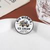 Ice Cream Truck Enamel Pins Custom BIG WORM'S ICE CREAM Brooches Lapel Badges Clothes Funny Jewelry Gift for Kids Friends