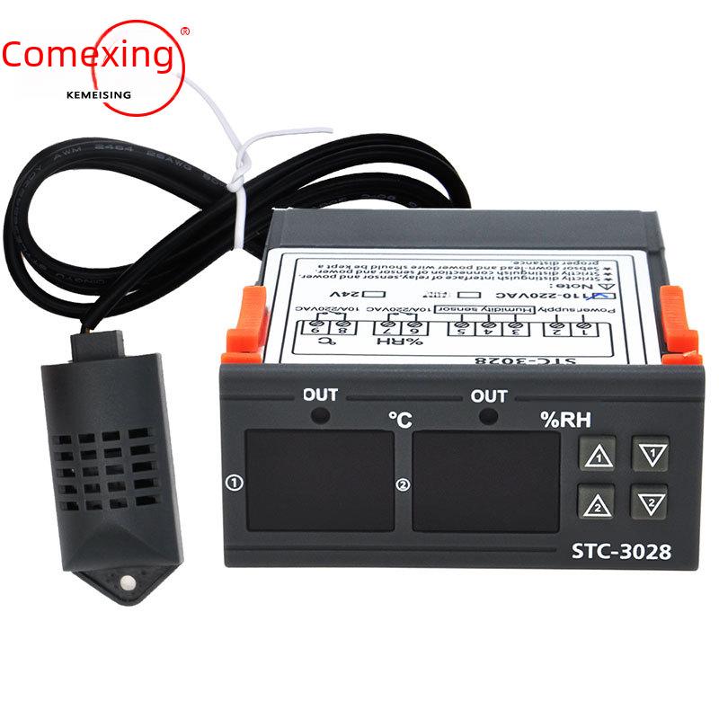 Интеллектуальный цифровой контроллер температуры и влажности для разведения и инкубации - термостат и измеритель STC-3028.