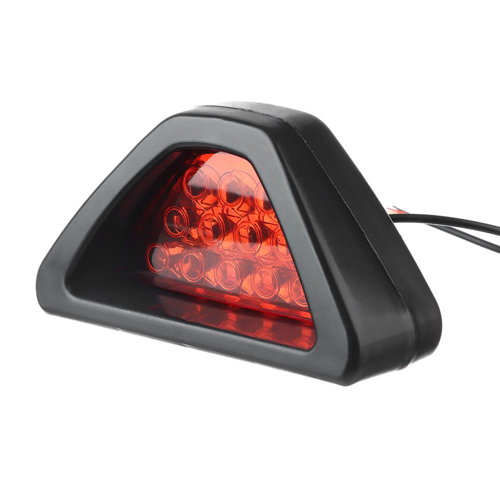Universal Sporty Triangle 12LED Rear Fog Light Third Brake Lamp Brake Signal Lamp Stop Light