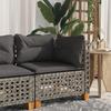 VidaXL Garden Corner Sofa with Grey Wicker Cushions, Garden Corner Sofa, Garden Corner Seat 365924